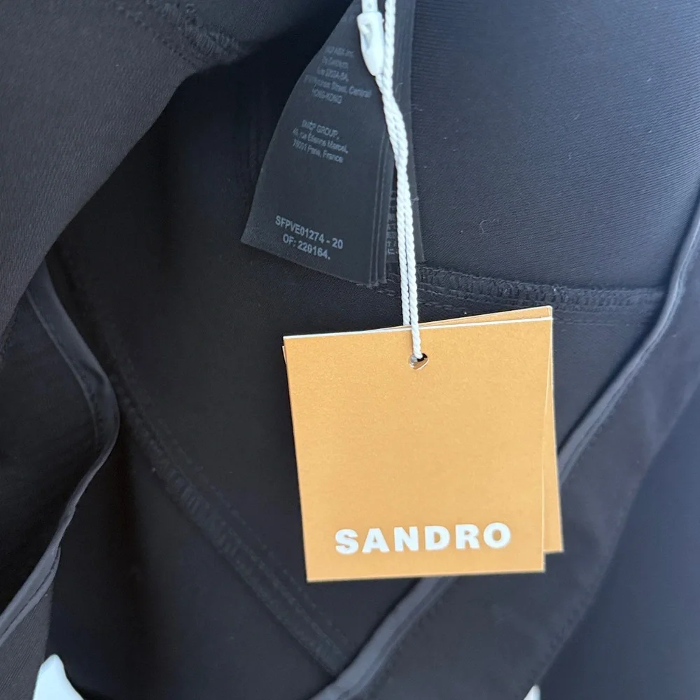 BNWT Sandro Black Military-Style Button Jacket with Silver Accents size 36 - Picture 5 of 7